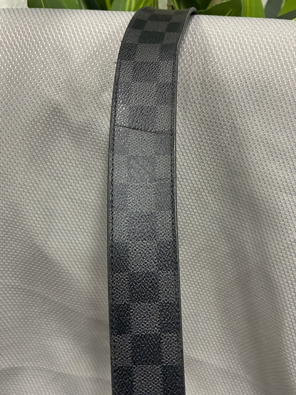 Louis Vuitton Damier Graphite LV Initiales Belt Size 38 Black Gray preowned - Picture 3 of 16